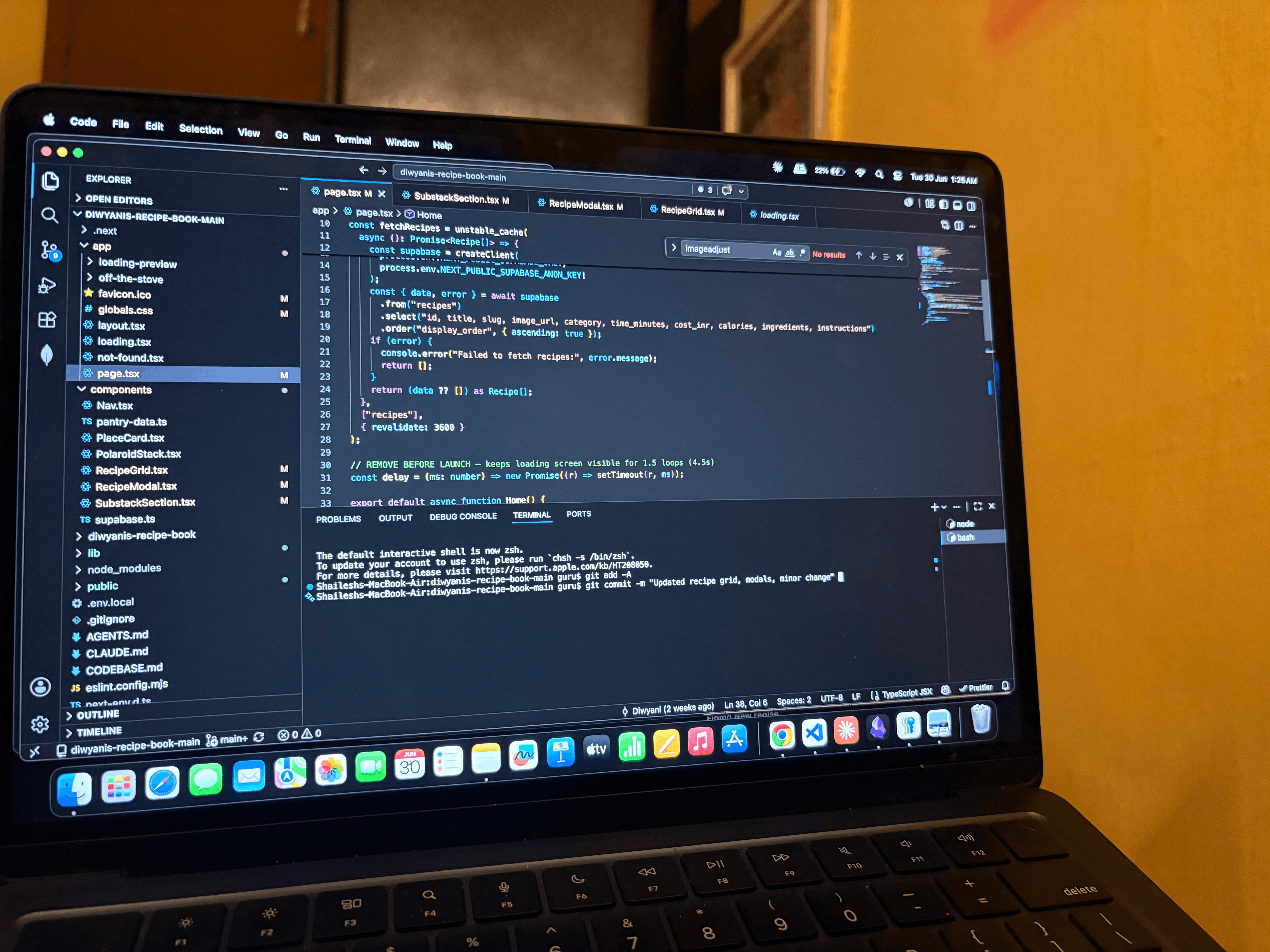 VS Code, mid-build